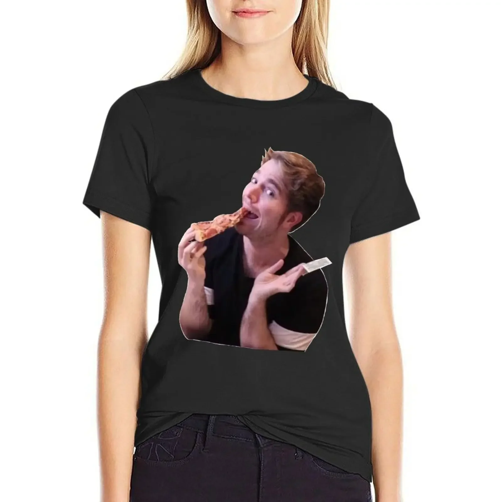 

shane dawson pizza T-Shirt customs design your own heavyweights summer clothes new edition white t shirts for Women