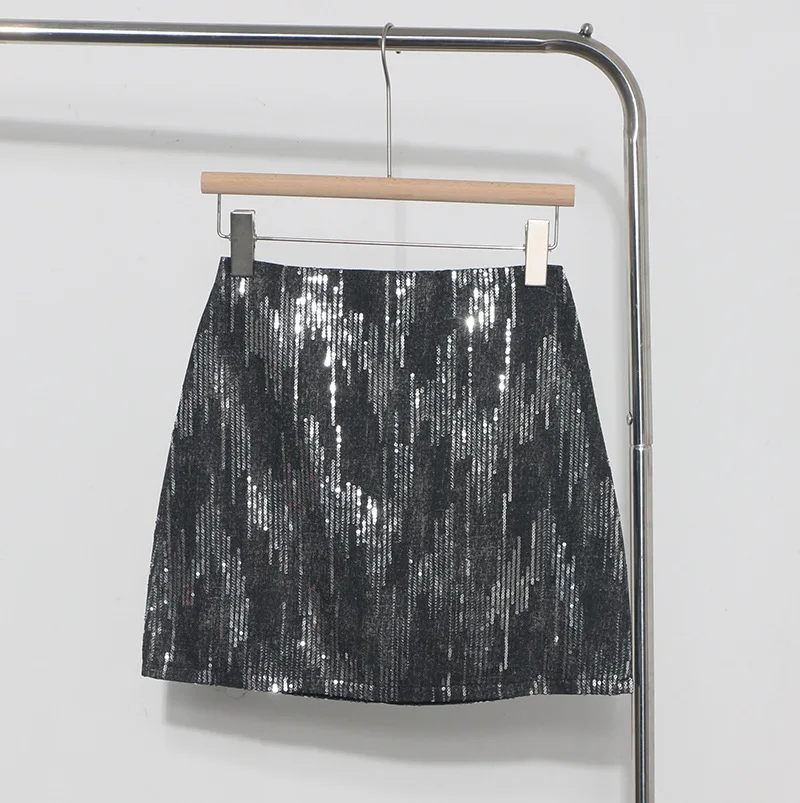 

Y2k Spice Girl High-waisted A-word Sequined Leopard Skirt New Bodycon Short Skirts for Women