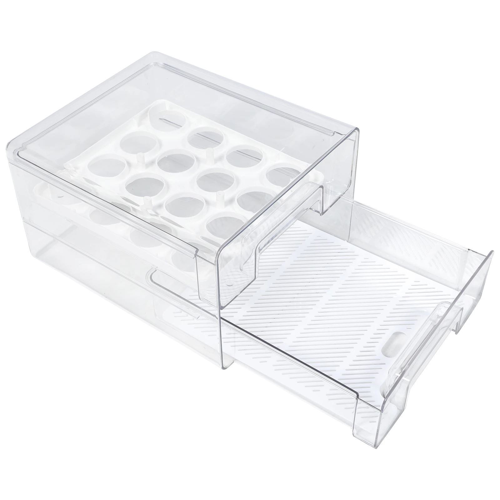 

Plastic Egg Storage Drawer Box Refrigerator ganizer Bins Large Capacity Transparent Detachable Tray Container Household Storage