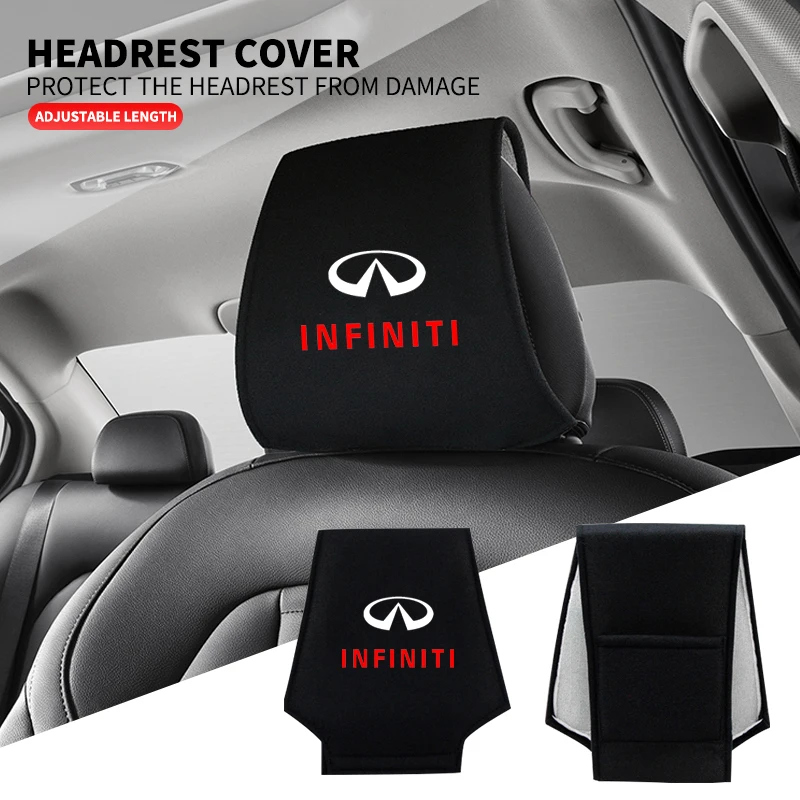 

Car Logo Seat Backrest Headrest Cover Pillow Towel For Infiniti logo Q50 Q70 QX70 FX35 Q30 G37 QX60 G35 Car Interior Accessories