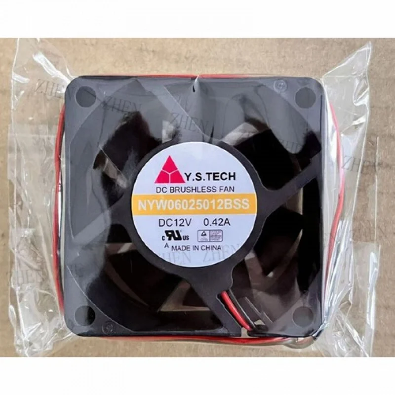 Y    1PC NEW FOR  Y.S.TECH NYW06025012BSS 12V 0.42A 2-wire Dual ball fan # QW.