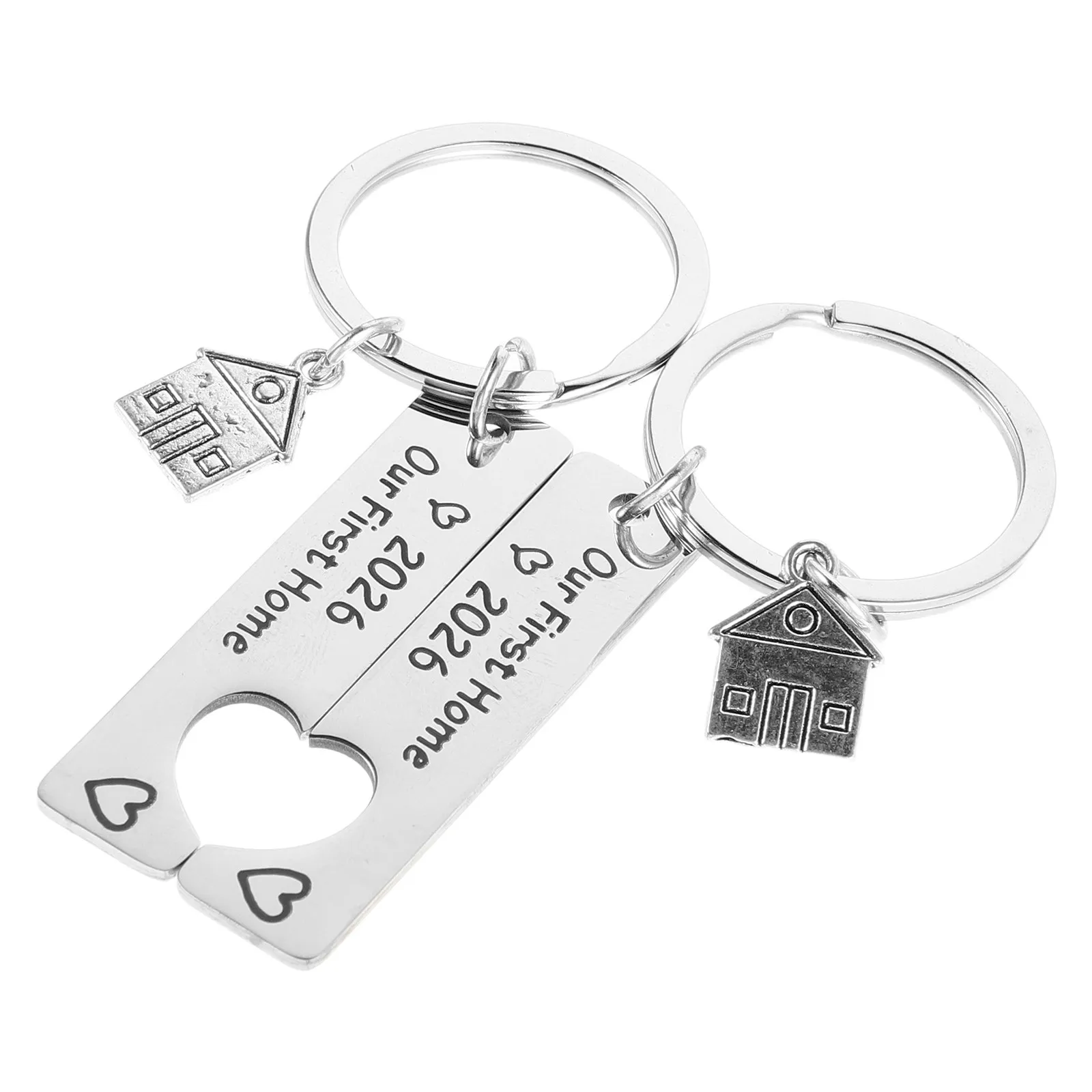 2Pcs Housewarming Keychain Metal Sweet Home Keychain for New Homeowners Moving Day Decor Apartment Keys Keyring Accessories