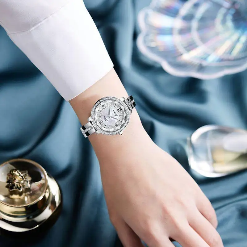 New Famous Luxury Brands Women Watch Fashion Rhinestone Women's Watches Stainless Steel Quartz Ladies Wristwatches Reloj Mujer