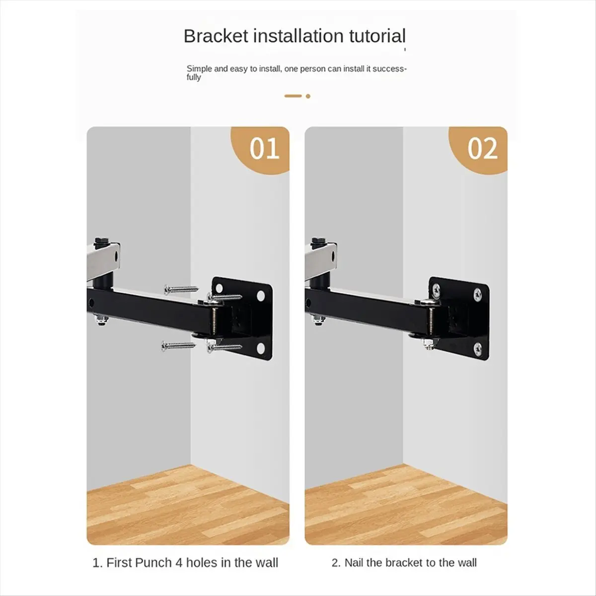 B21B Wall Mount Tablet Stand Adjustable Long Arm Stretchable Cell Phone Stand for 4-13 Inches