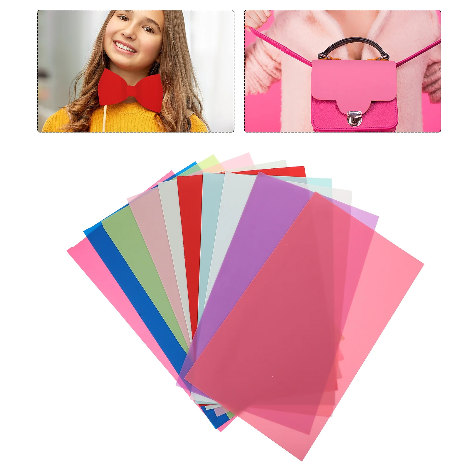 

10Pcs Frosted Jelly Faux Sheets Synthetic Material for DIY Jewelry Making Hair Clips Purses and Craft Projects