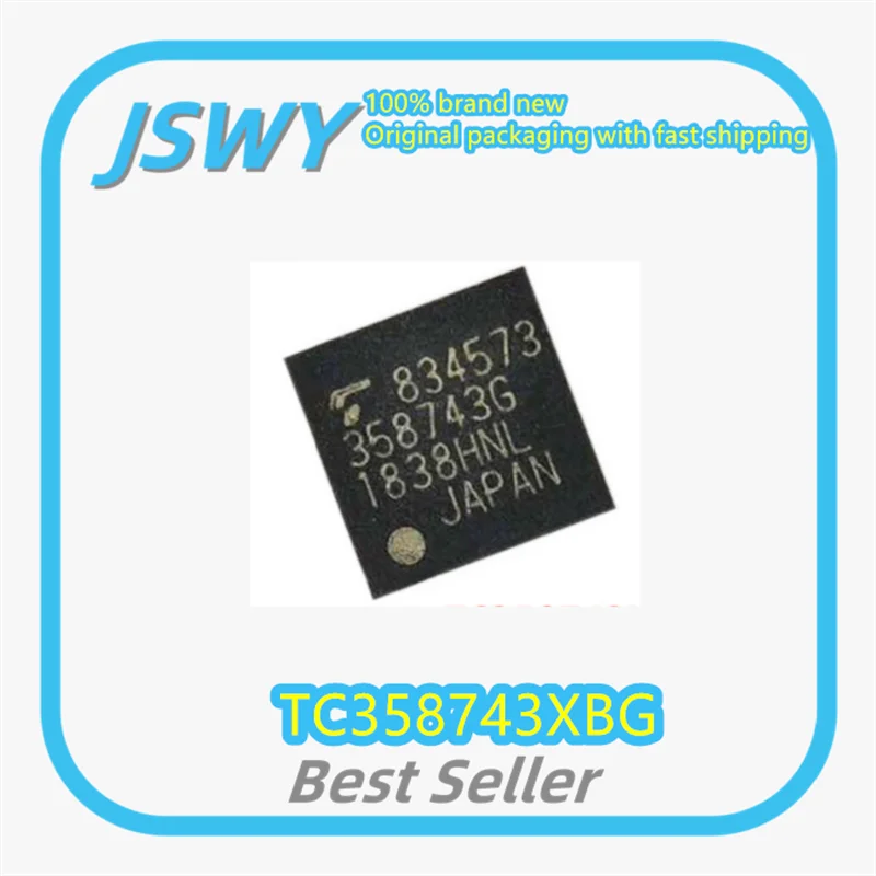 (2/20 pieces) TC358743XBG silkscreened 358743G BGA64 package, serial interface transceiver chip IC, brand new and original.