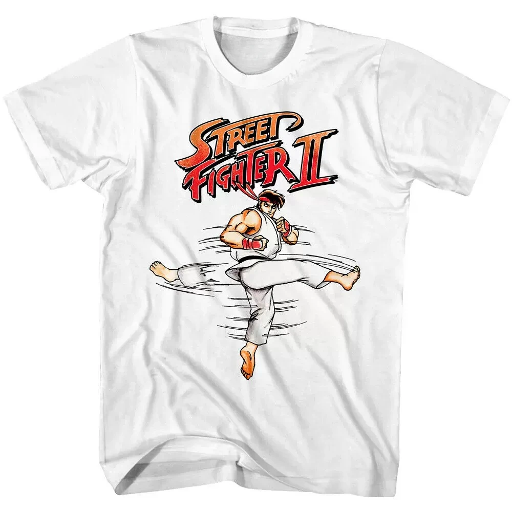 Street Fighter II Ryu Roundhouse Graphic T-Shirt Cotton Men Women Streetwear Tee