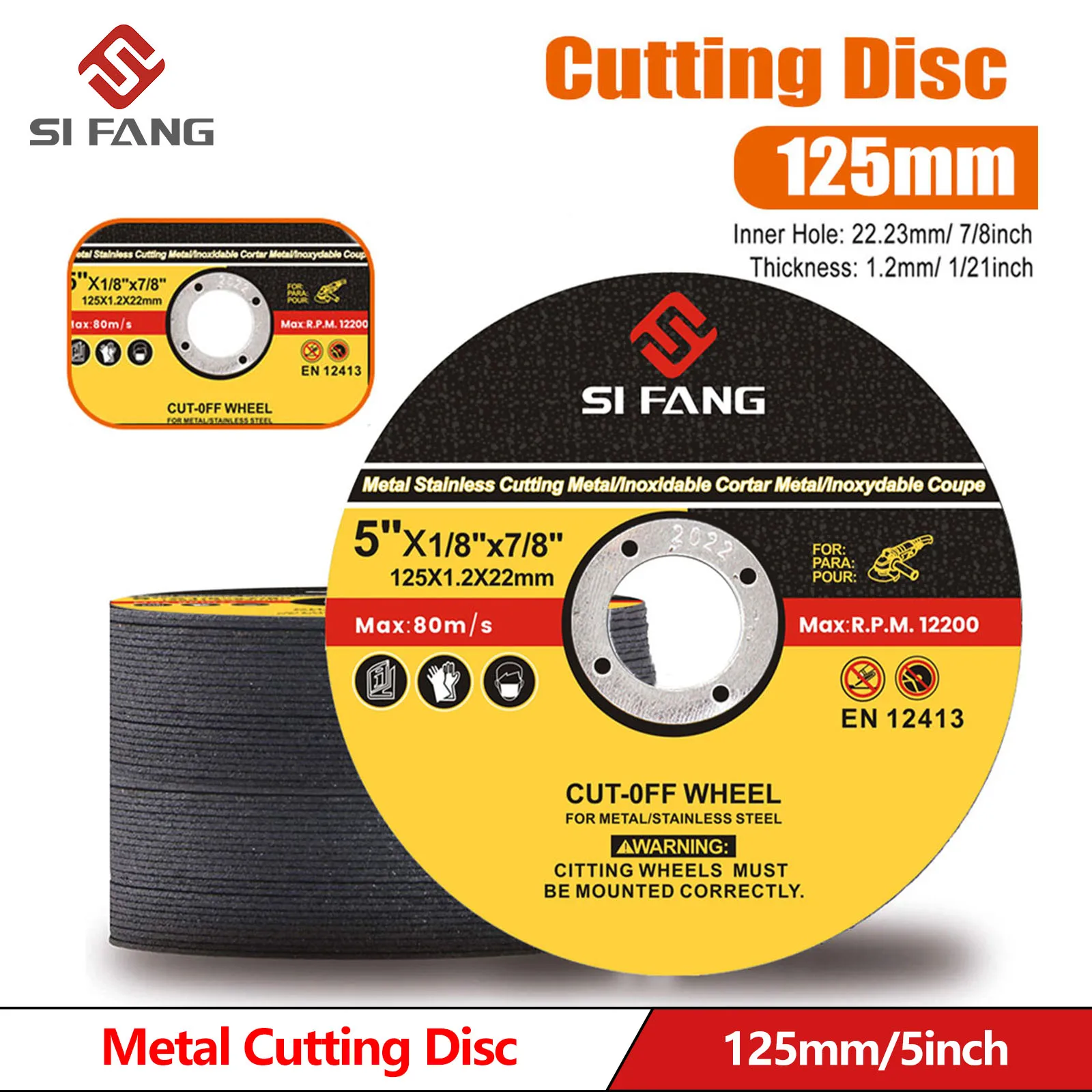 

10PCS Metal Cutting Disc 5" Fiber Cutter Reinforced Resin Circular Saw Blade Angle Grinder Tools Grinding Wheel