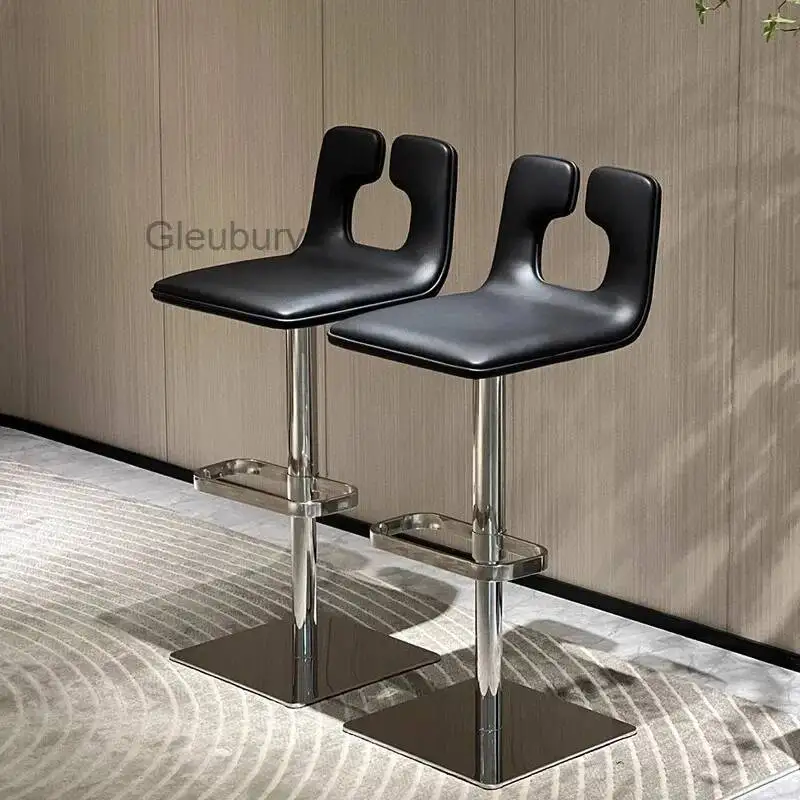 

Ergonomic Design Bar Chair Light Luxury Back Personalized Rotating High Stool Creative Minimalist Taburetes De Bar Furniture