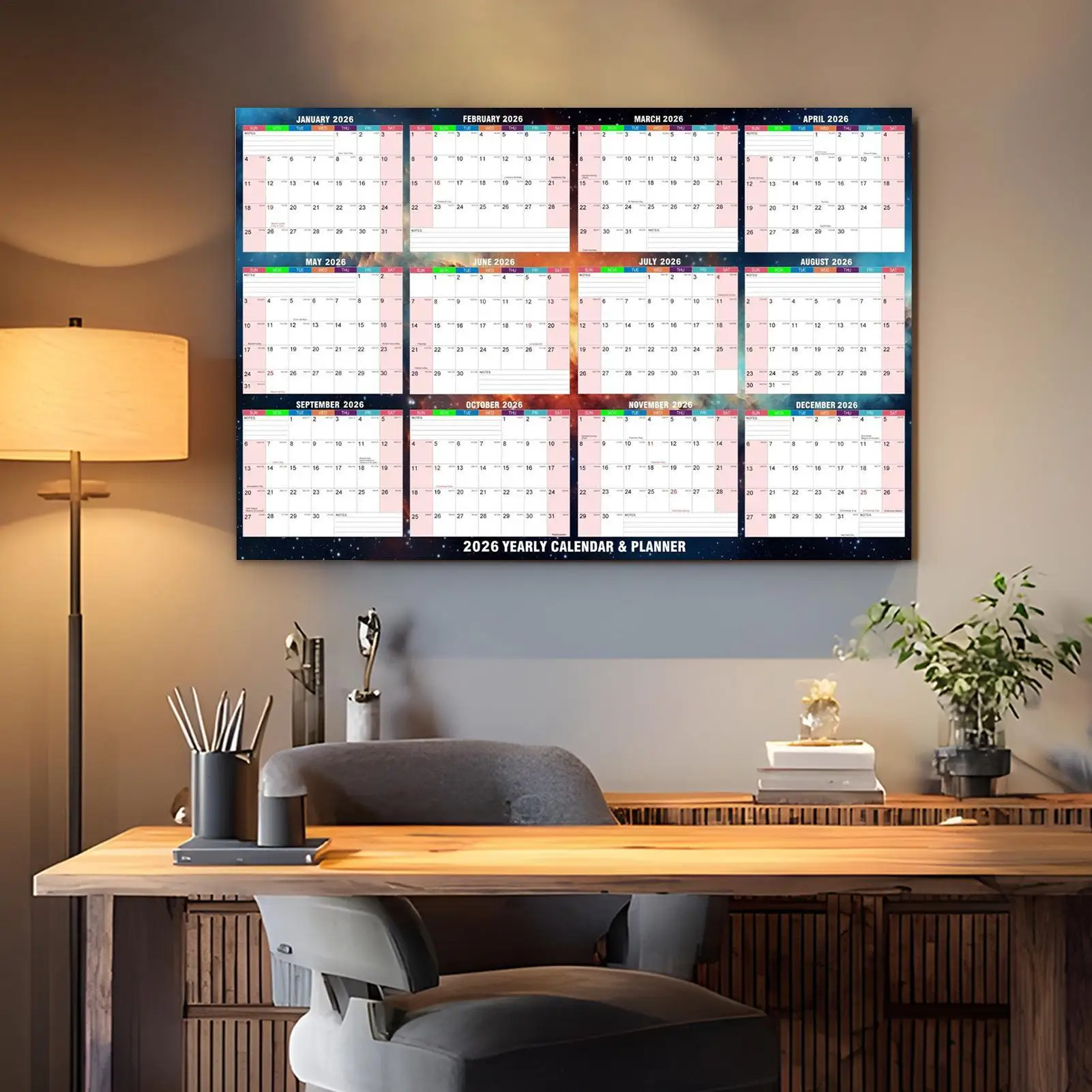 ผนังแห้งลบปฏิทิน Daily Planner ไวท์บอร์ด Erasable Planner Organizer เช็ดเปล่าสําหรับ Dorm Family Home Kitchen ตู้เย็น