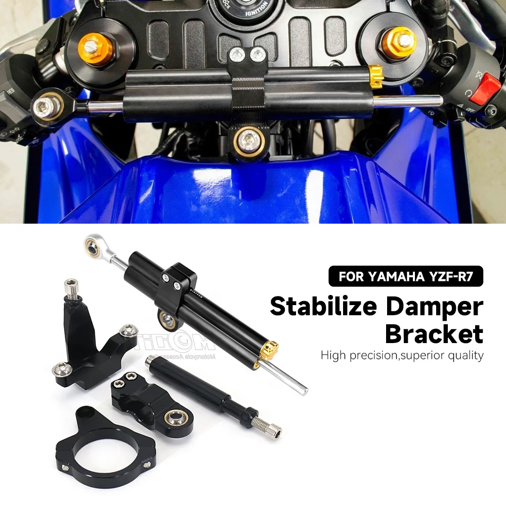 

For YAMAHA YZF R7 YZF-R7 2021 2022 2023 CNC New Motorcycle Accessories Steering Damper Stabilizer Bracket Support Mounting Kit