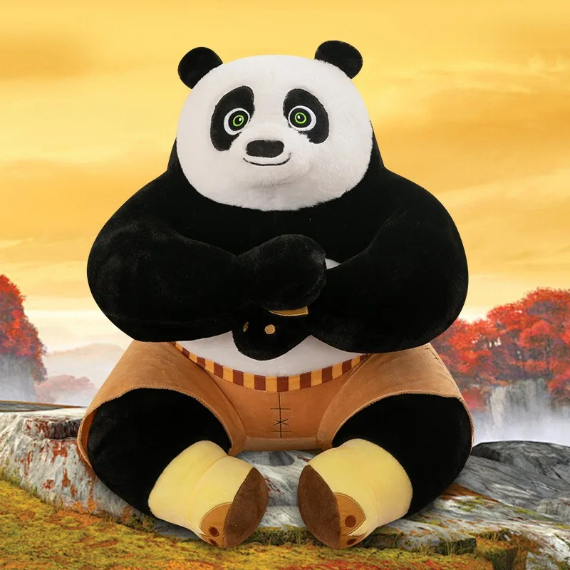 2024 New Internet Celebrity Chinese Kung Fu Panda Plush Toy Doll Doll Children Sleeping Accompanying Girlfriend Gift