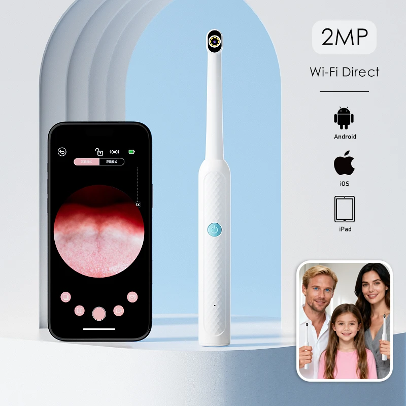 Visual Oral Camera 1080P HD for IPhone/Android Phones 8 LED Lights Hand-held WiFi Endoscope for IOS/Type-C Inspection Tooth