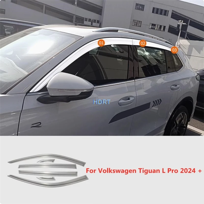 

Car Styling Window Door Visor Weather Shield Wind Deflector Sun Rain Shade Awning Shelter For Volkswagen VW Tiguan L Pro 2024 +