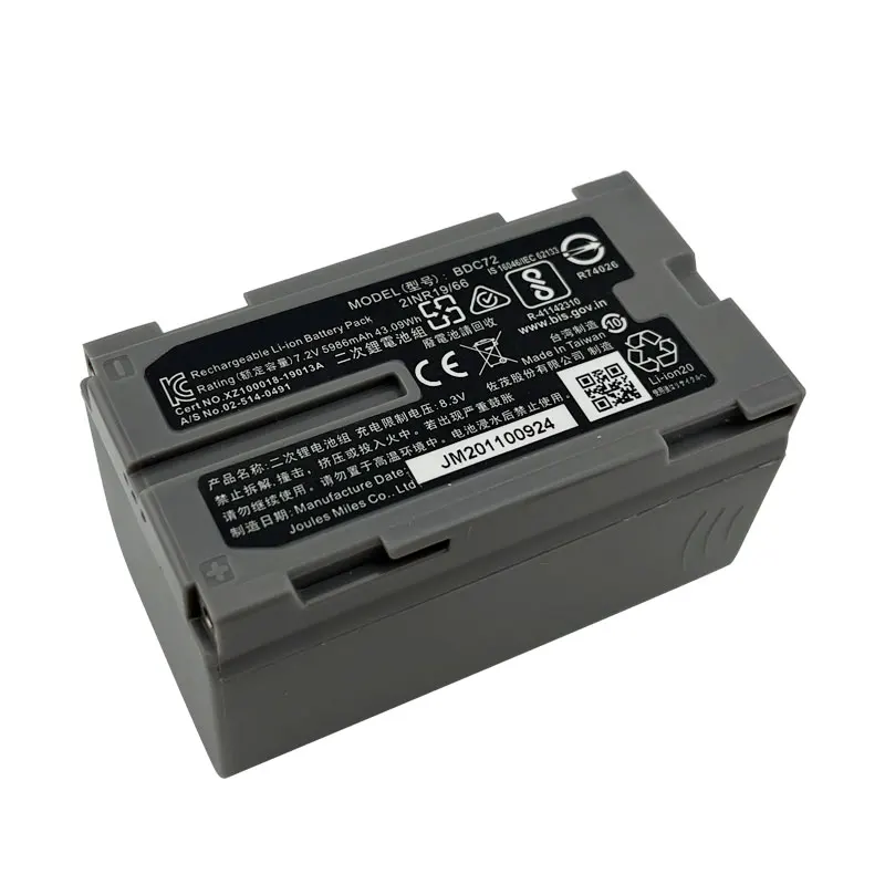 2PCS BDC72 Batteria Per Topcon GM-52 OS/ES FX101 Stazione Totale Rilievo Batteria Li-Ion 7.2V 5986mAh Batteria Strumento