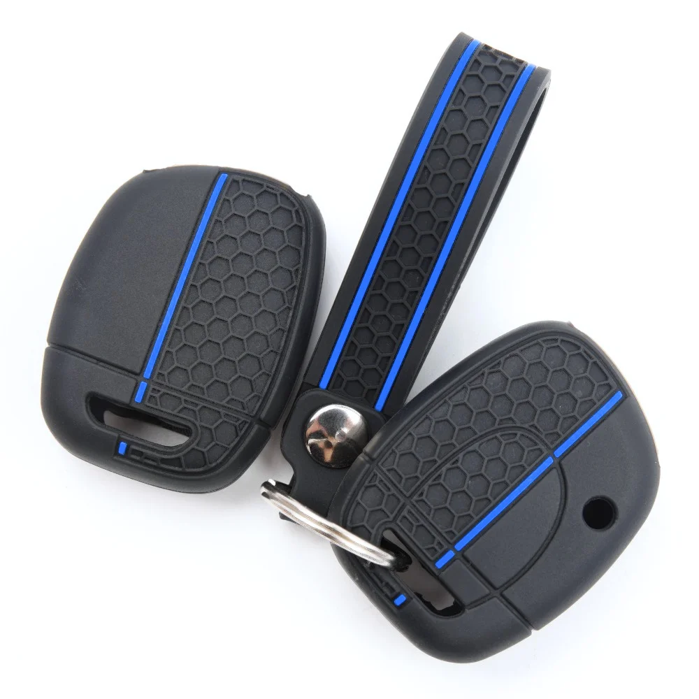 Silicone Car Key Fob Cover For Renault Twingo Clio Kangoo Master with slim wrist strap Full Coverage Stylish Durable