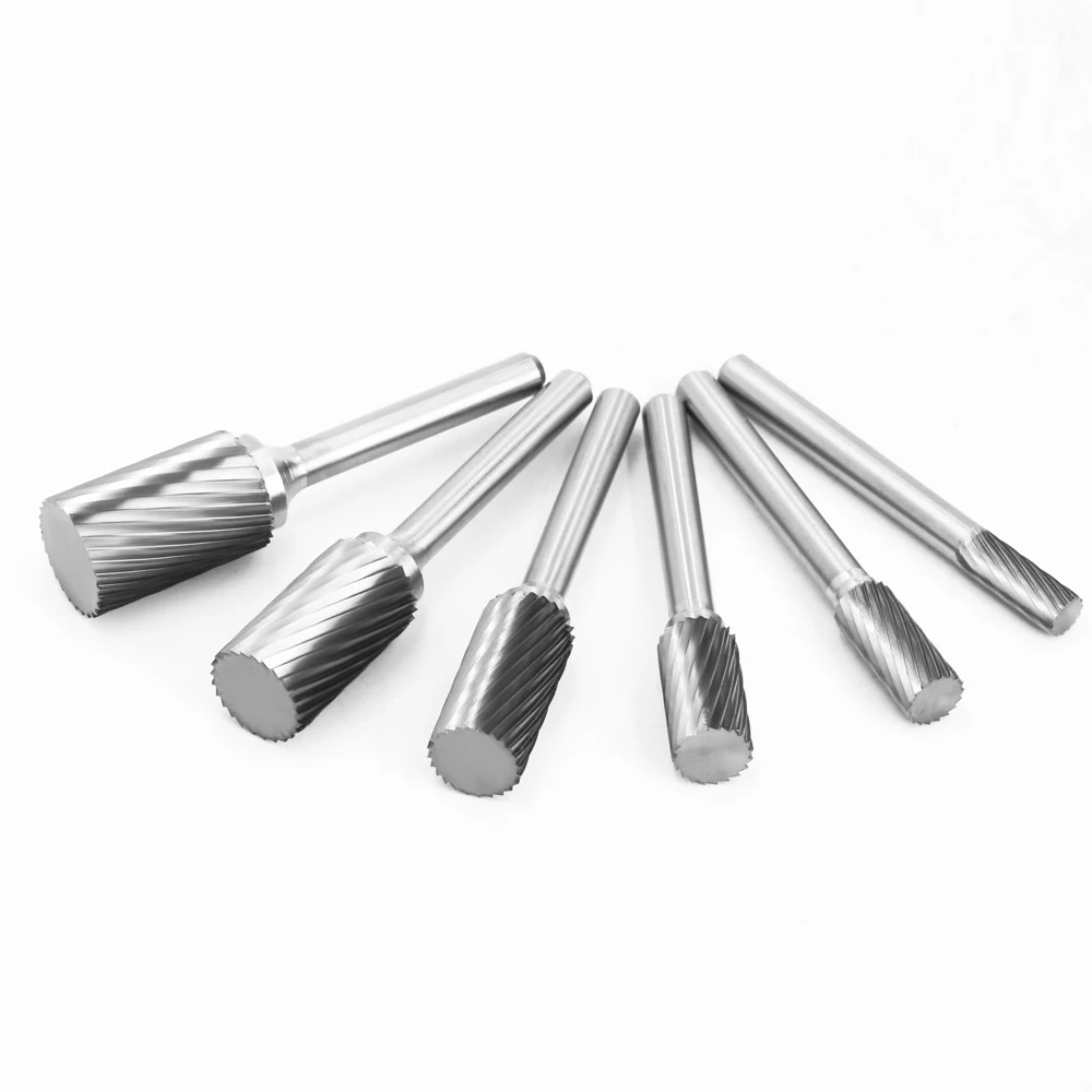 Imagem -04 - Tungsten Steel Grinder Carbide Rotary File Cilíndrico Ball End Fresa Metal Grinding Gravura Single Double Groove 1pc