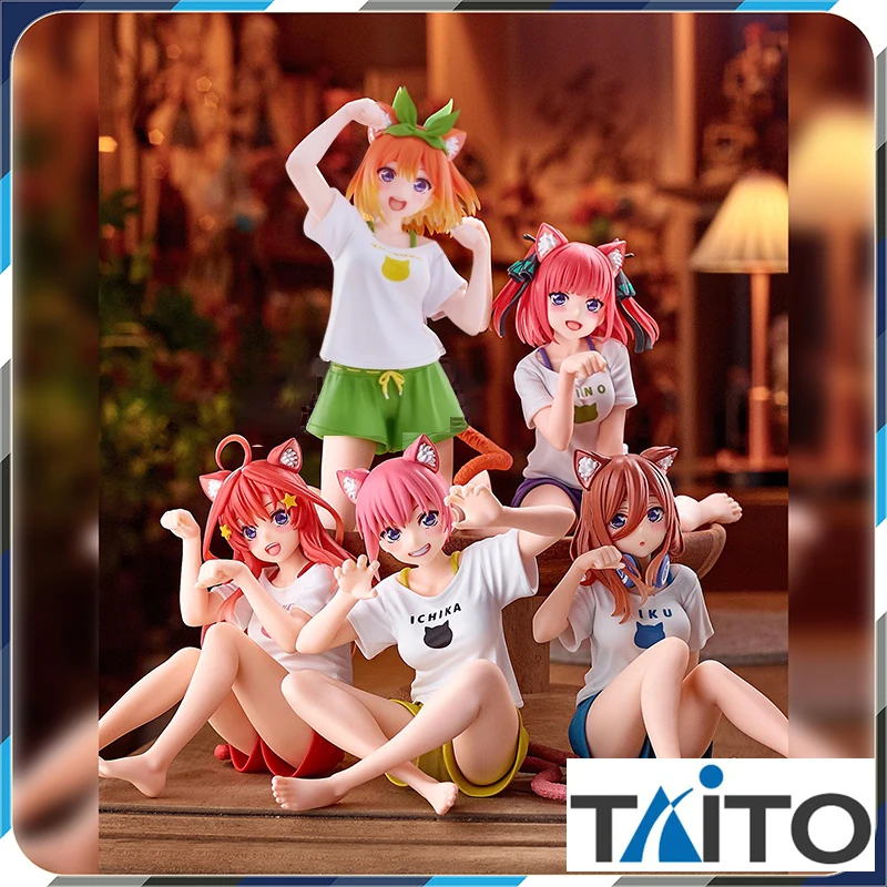 TAiTO Desktop Cute The Quintessential Quintuplets Nakano Ichika Nino Miku Yotsuba Itsuki Cat Room Wear Anime Action Figures Toy