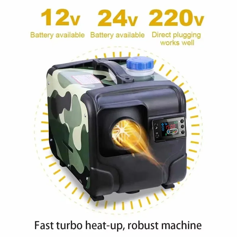 8KW Diesel Air Heater 12V/24V/220V 3-in-1 Car Heater with Silencer Remote Control for Car Truck Boat RV Parking Diesel Heater