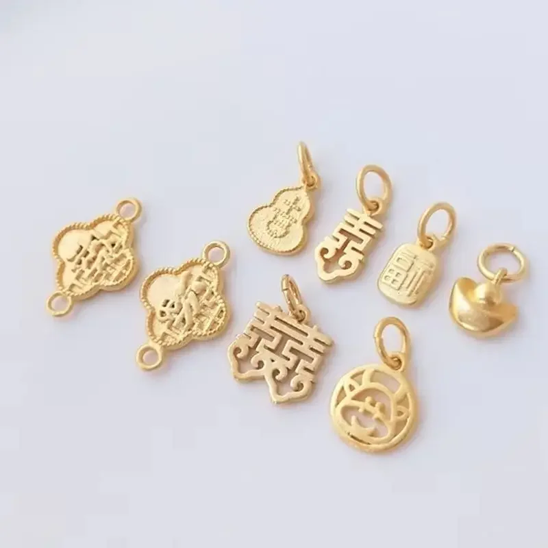 Vietnam Sha Jin Qiang Xiao Fu brand Xi word Double xi Yuan bao pendant double hanging Fu Lu pendant DIY hand hanging ornaments