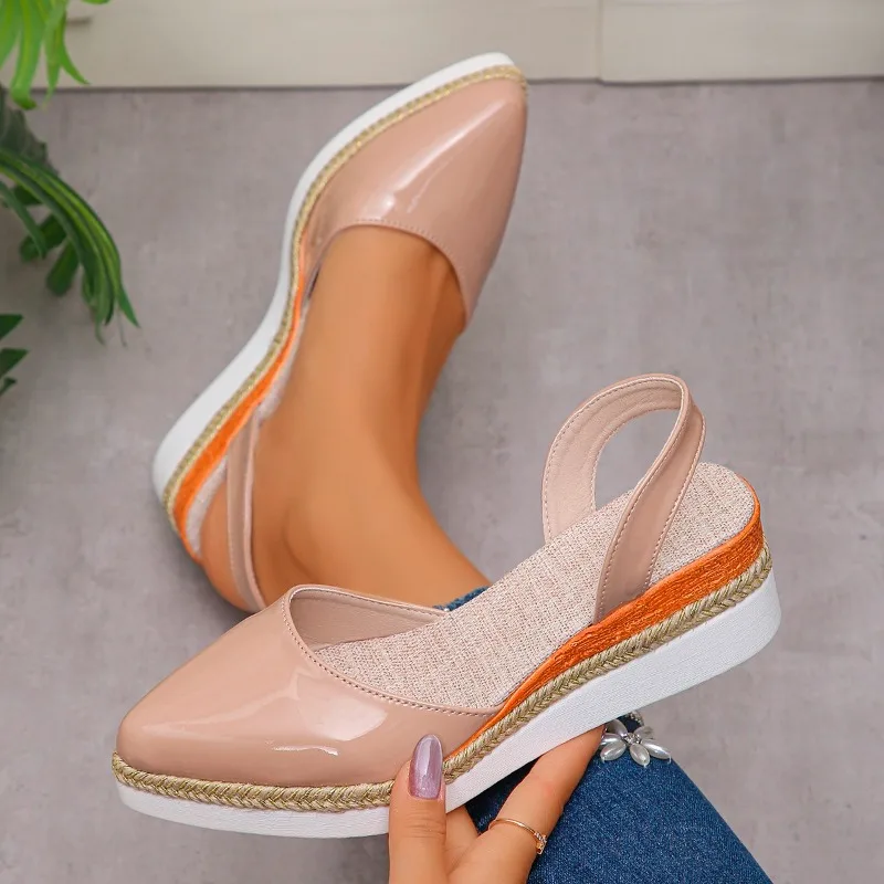 Women's Slingback Sandals 2026 Mid Heels Pointed Toe Closed Toe Sandals Wedge Breathable Casual Comfortable Shoes for Women image 5