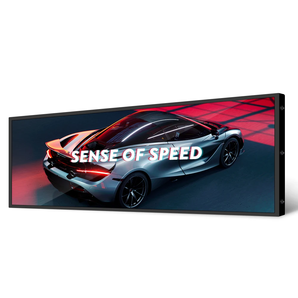 Refee 1.2m 120cm 47 Inch Stretched Bar Shelf Edge LCD Display Digital Signage Advertising Screen, 23 Inch 35 Inch Optional