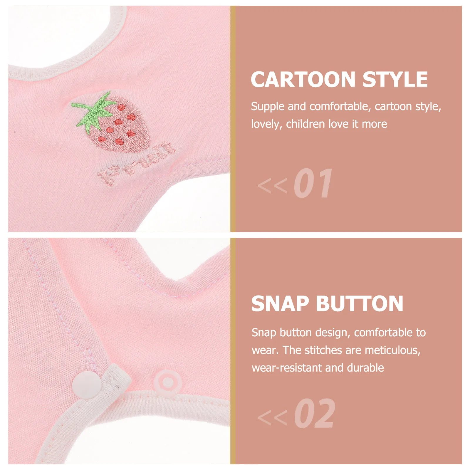 

2Pcs Baby Bib Cotton Comfortable Waterproof Feeding Bibs Newborn Saliva Towels Drooling Absorbent Bibs Baby Bib