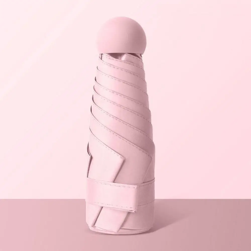 

Мини-капсульный складной зонт, ветрозащитный 5-кратный зонт от дождя с коробкой для хранения, усиленная стойка для зонтов, зонт от солнца