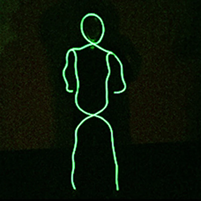 Matchstick LED Strip Lights Stick Man Dancing Performance Bar Fluorescent Shows DIY Robot Suit El Wire Light Stick Man Costume