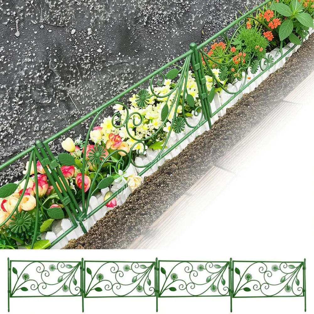Green Modular Plant Trellis Support Fence Fiberglass Plastic Grid For Climbing Roses Flowers Patio Garden Decor