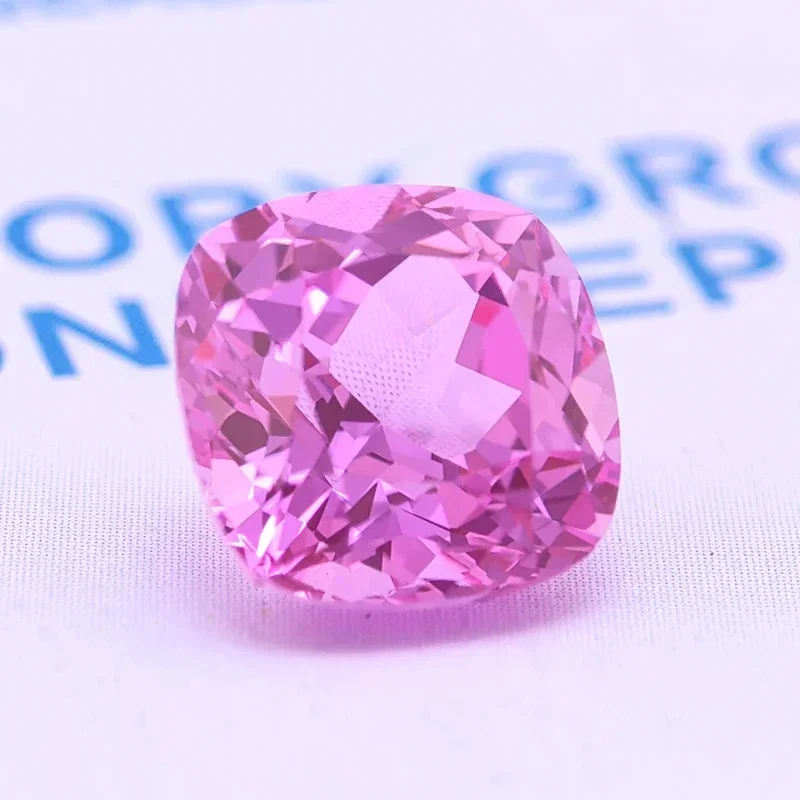 

Lab Grown Sapphire Pink Color Cushion Shape Top Quality Gemstone for Diy Charms Jewelry Making Materials Selectable Certificate