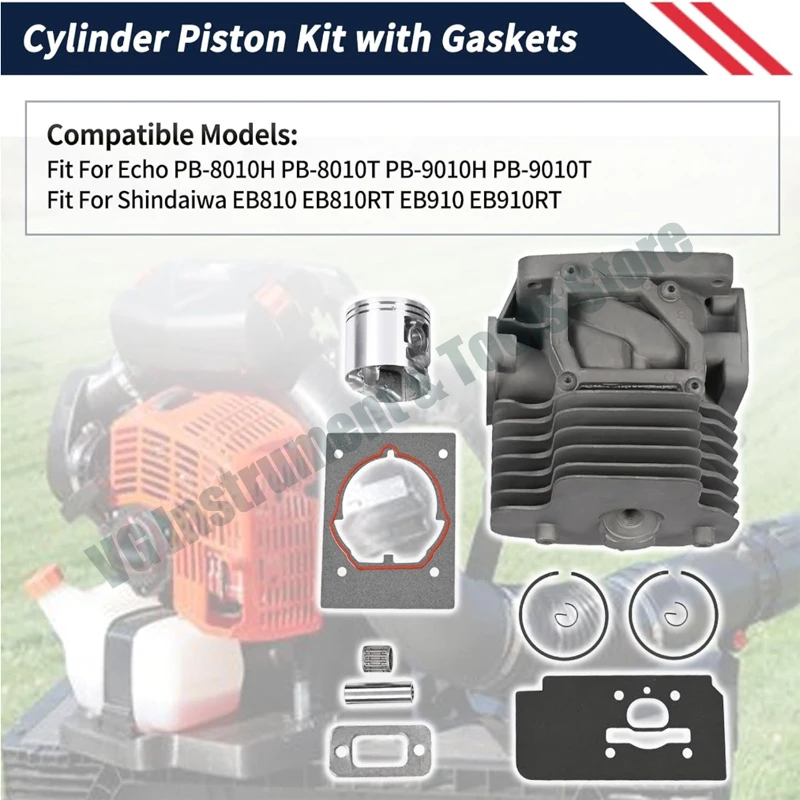 

For P100006300 Cylinder Piston Kit with Gaskets Compatible with Echo PB-8010H PB-8010T PB-9010H PB-9010T│Shindaiwa EB810 EB810RT