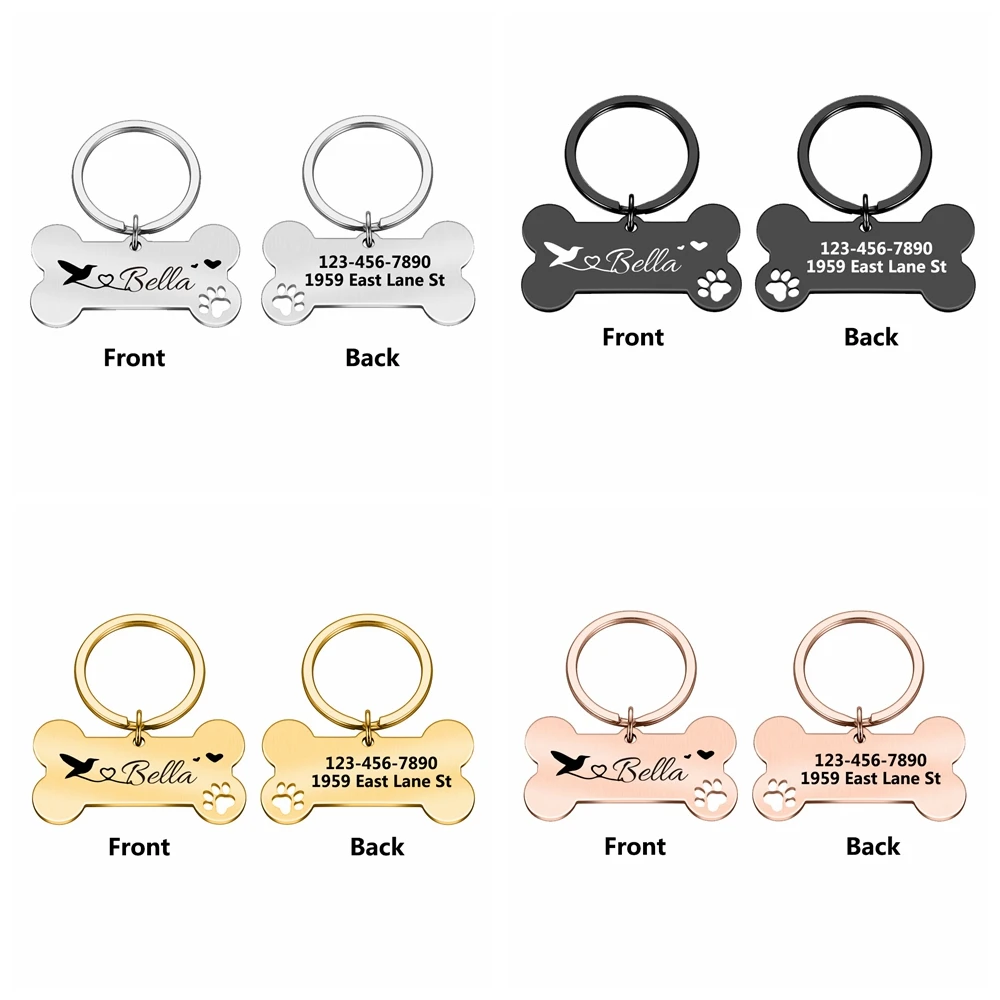 

1 pc cute funny Dog Tag Laser Engraving Tags Engraving Dog Accessories For dog Pets