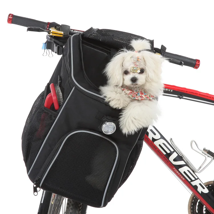 

Foldable Pet Backpack Bike Small Dog Carrier Travel Outgoing Portable Cat Cycling Handlebar Hanging Pet Bag Carry Pack 3Kg Load