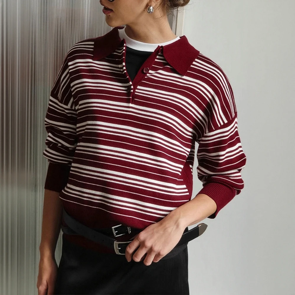 

Business Commute Style Long Sleeve Round Neck Sweater Fitted Design Straight Tube Sleeves No Decoration Required