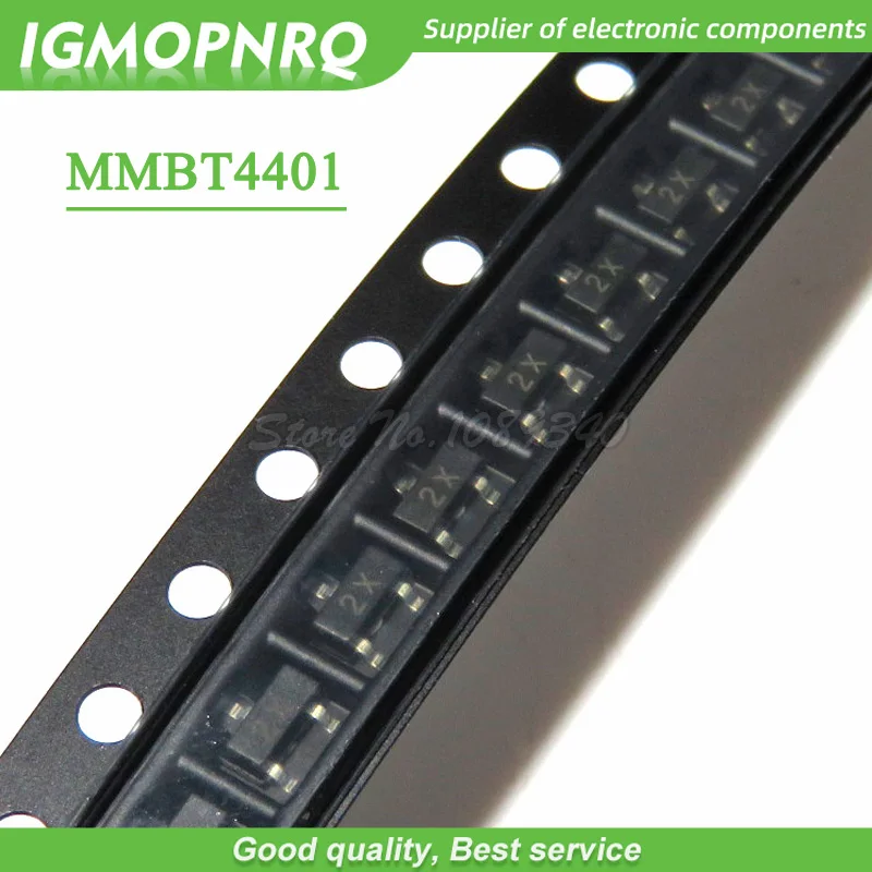 100pcs  MMBT4401 MMBT4401LT1G 4401 600mA 40V SOT-23 NPN SMD Transistor