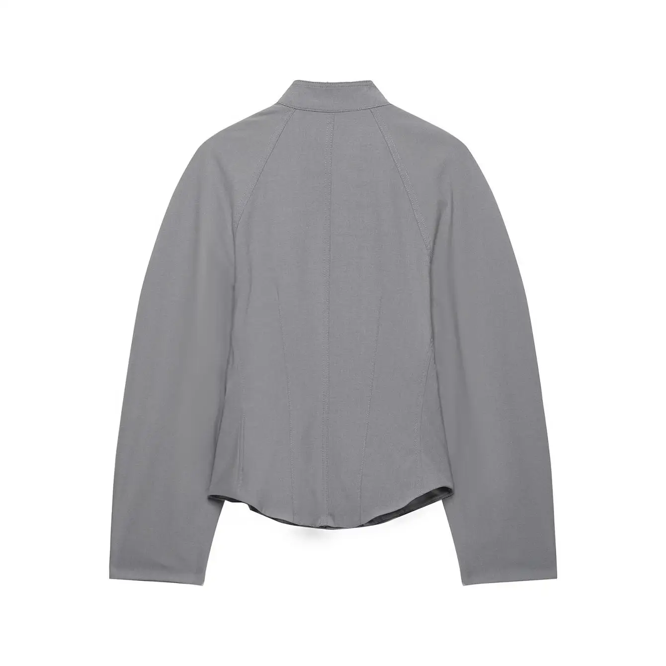 TFMLN Damen Modejacke Langarm Asymmetrischer Hochkragen Einfache Einfarbige Jacke Herbst Freizeit Retro High-Street-Mäntel – Detail 3