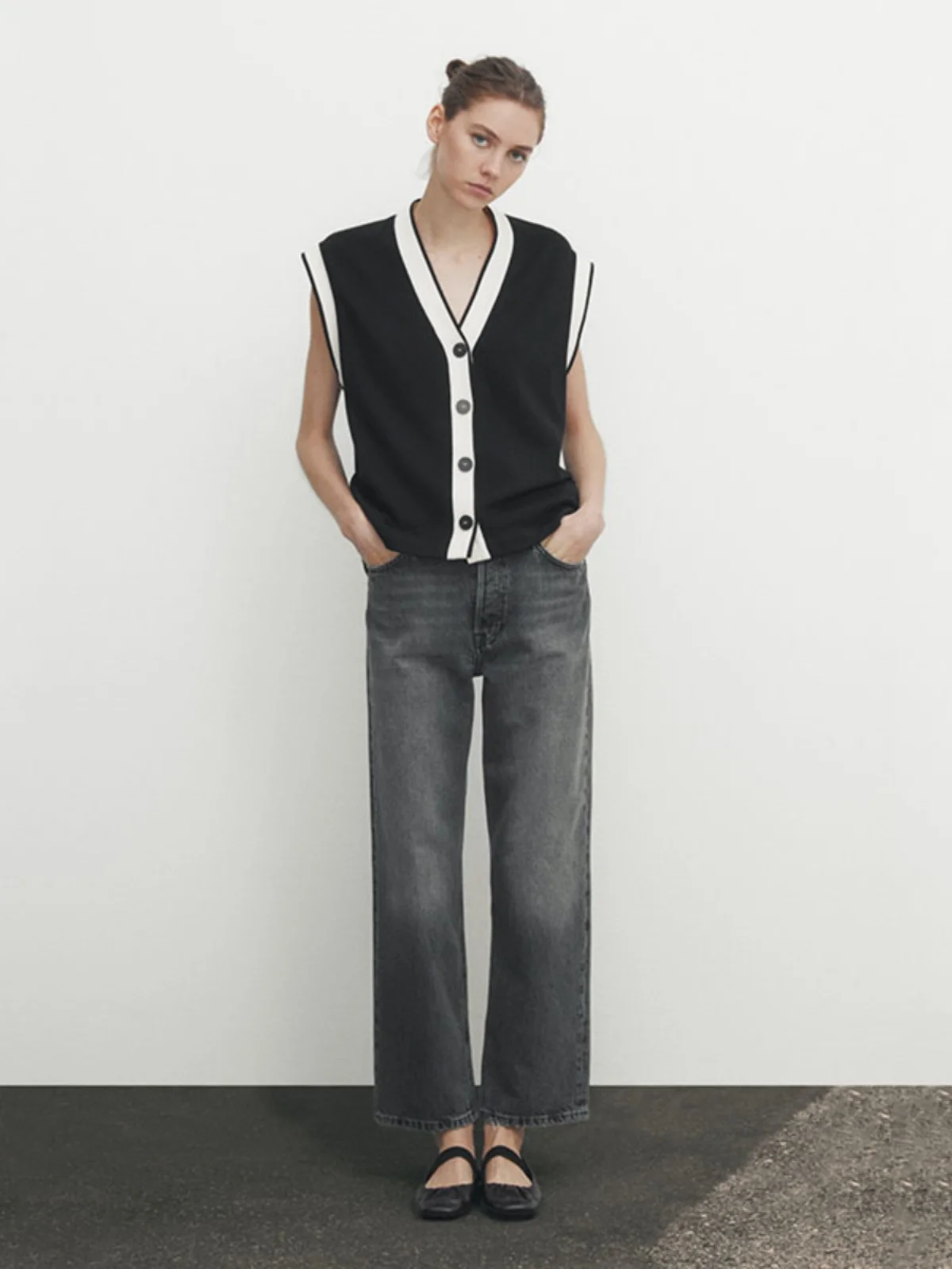 ファイオナブル Vネック ニットベスト レディース 通勤 スタイリッシュ カラー MD 新作 秋 2023 アチュール フラ...