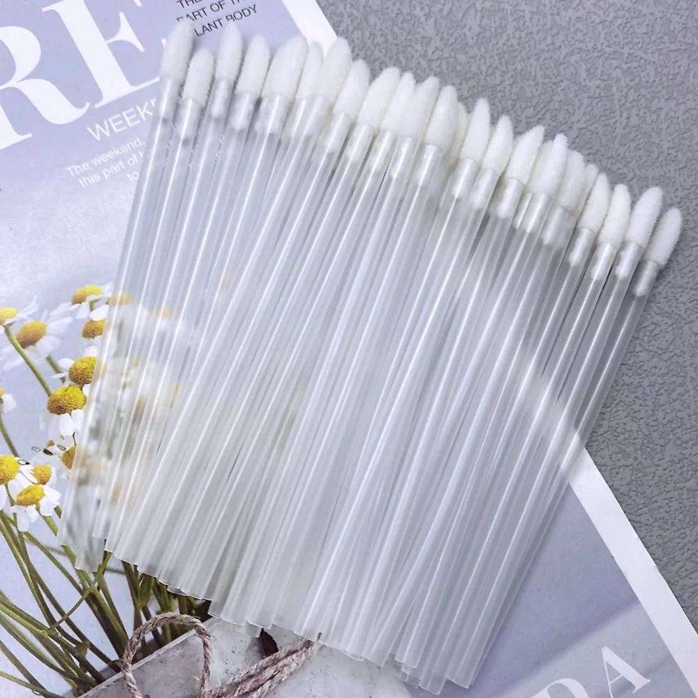 500 pièces brosse à lèvres jetable rouge à lèvres brosse cils microbrosse Mascara baguettes applicateur écouvillon outils d'extension de cils en gros