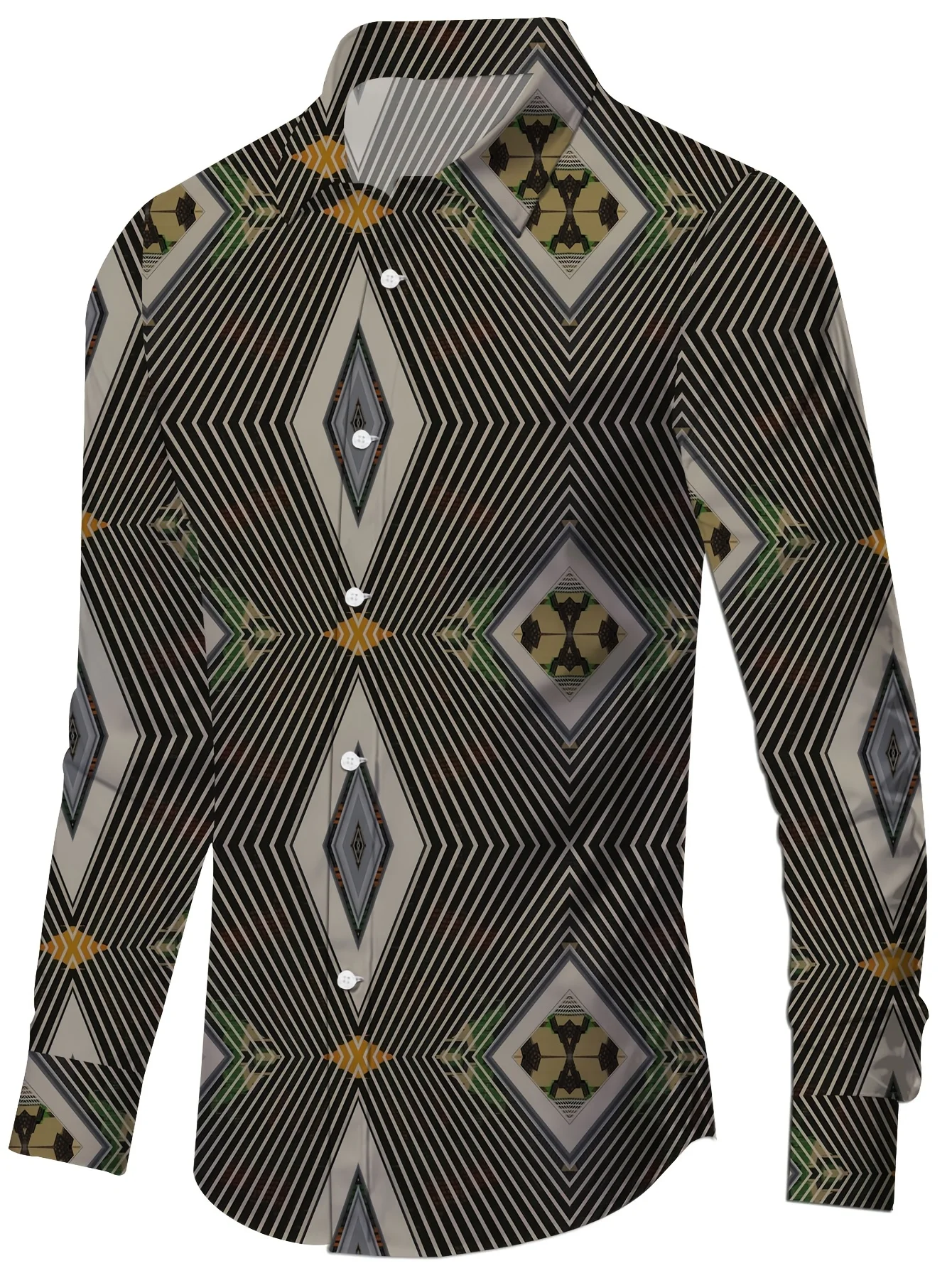 Men'S Mature Style Long Sleeve Shirt with Floral Print - All-Season,  Adult Casual Wear | Floral Print Shirt | Buttoned Up Shirt