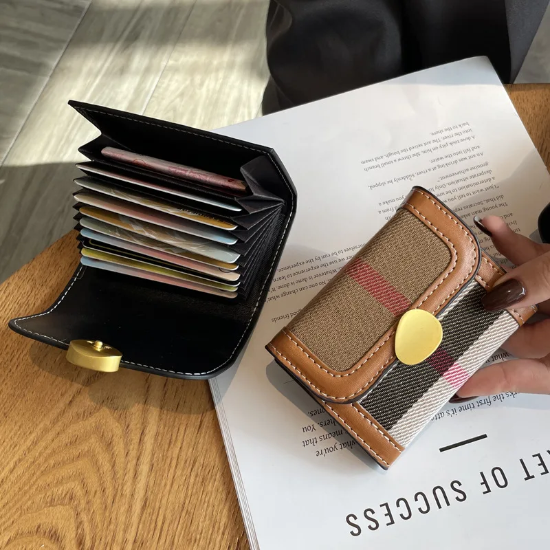 

Stylish Bi-Fold Slim Mini Wallet Credit Card Holder Coin Pocket Snap Closure 1pc Credit Card Holder for Women