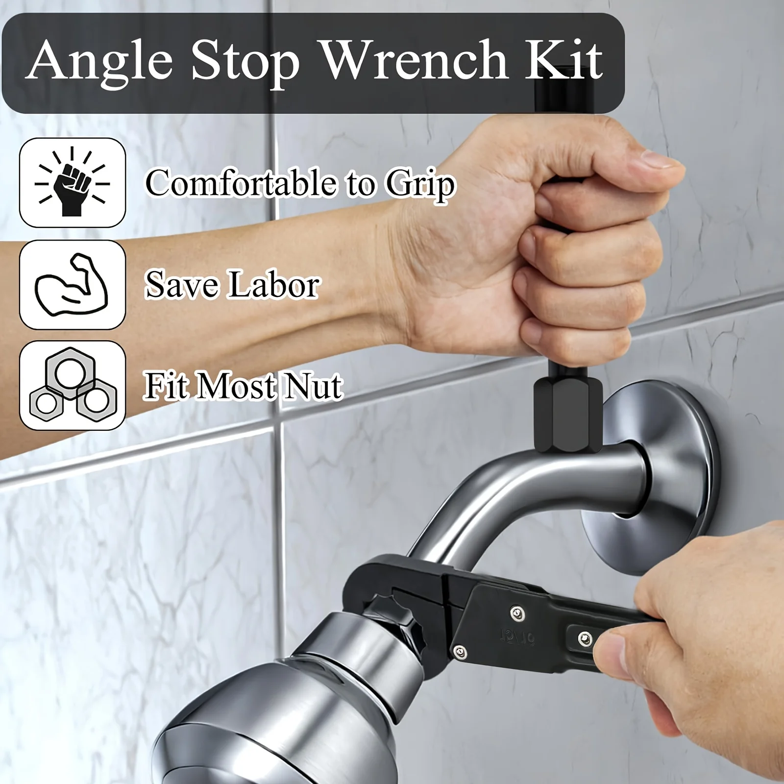 Professional Angle Stop Removal Tool Plumbing Wrench Kit Install New Compression Angle Stop Remove Compression Ring Efficient