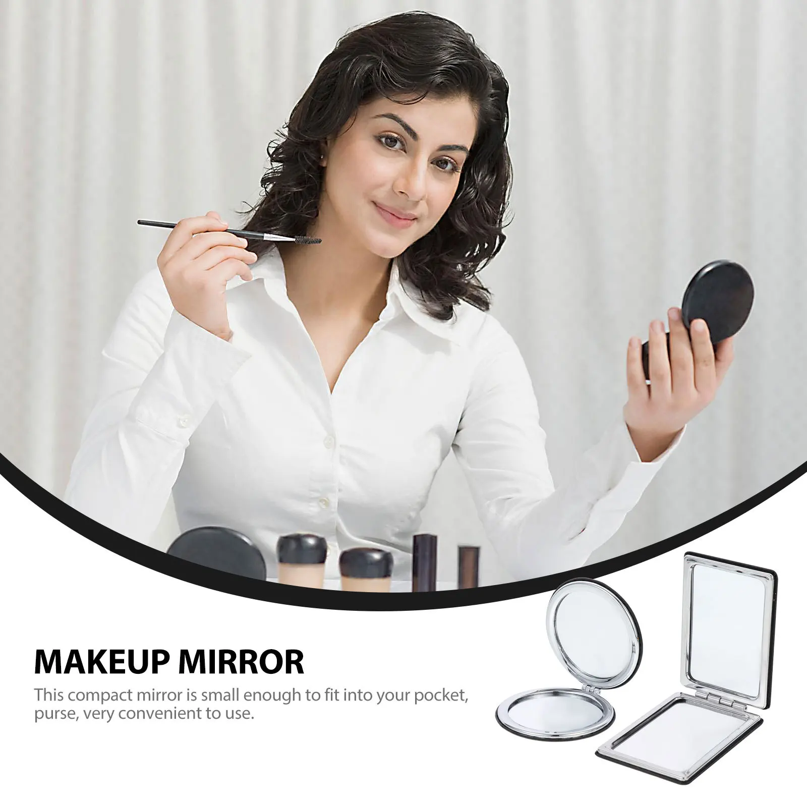 2Pcs Small Mirror Folding Cosmetics Mirror Charming Accessory for Purse Bag Small Makeup Mirrors Women Portable Mirrors