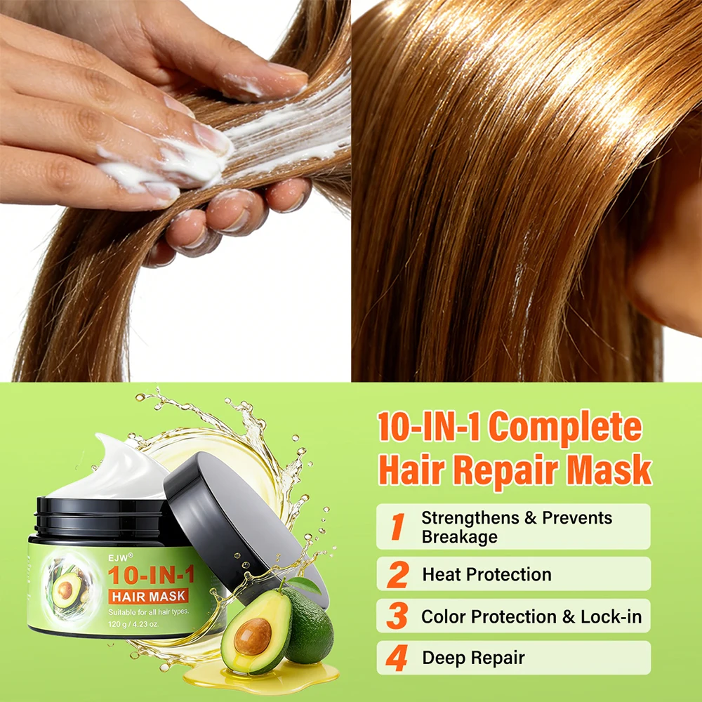EJW 10 in 1 Professional Hair Care Kit 5 Pcs Shampoo Conditioner Hair Mask Scalp Oil Serum Full Routine All Hair Types