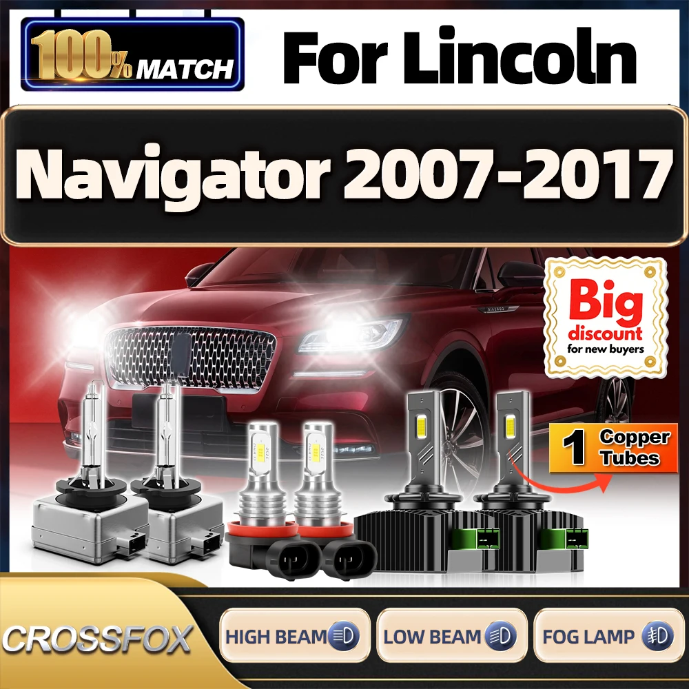 

CROSSFOX【Для Lincoln Navigator 2007-2017】обновление Canbus автомобильные светодиодные ксеноновые HID лампы для фар Высококачественные светодиодные противотуманные фары ампулы