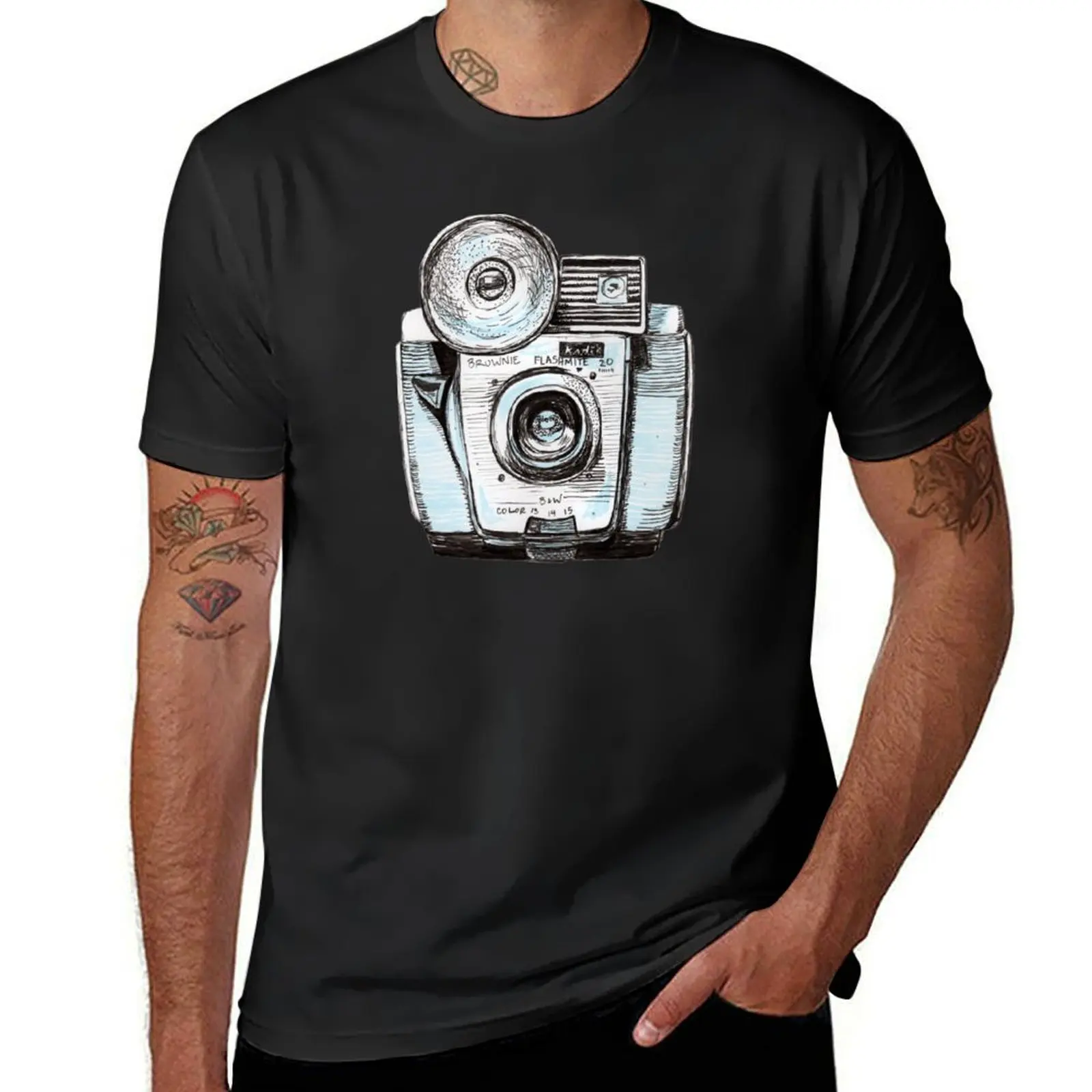 Pen and Ink Vintage Camera T-Shirt new edition boys animal print for a boy mens t shirts casual stylish