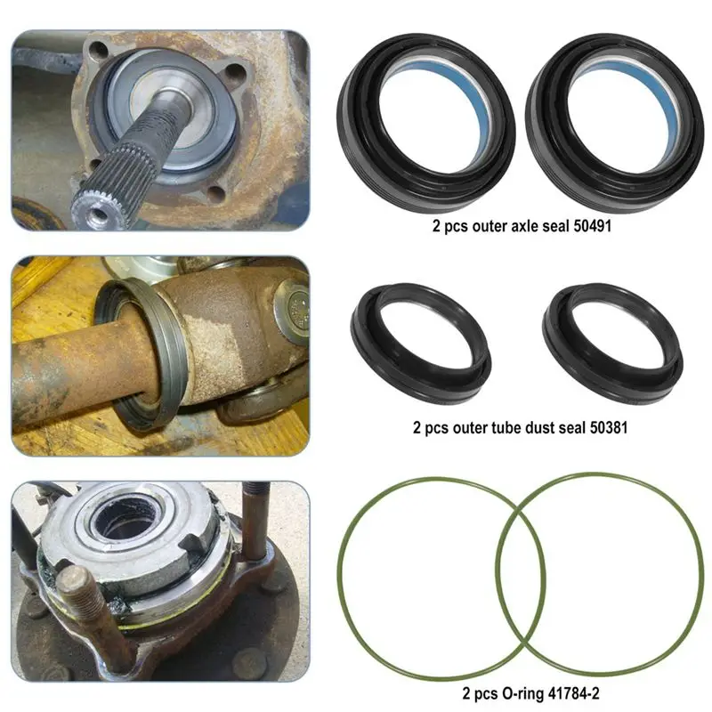 Outer Axle Dust Seal & Inner Tube Seal & Needle Bearing & Snap Ring & Thrust Washer Seals Kit For Ford F250 F350 F450-AU62
