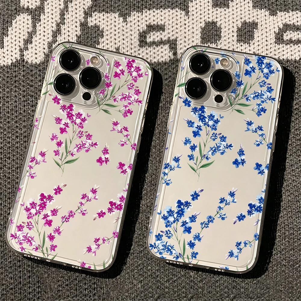 Phone Case For Samsung Galaxy S26 Ultra S25 s22 s23 S24 edge Plus FE Note 20 A35 A36 A54 A55 5G Forget Me Not Flower Clear Cover view 6