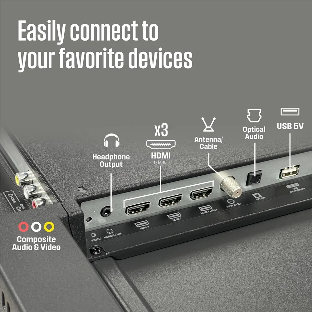 24 Inch Smart Television, 720P LED HD with Wi-Fi Connectivity and Mobile App, Flat Screen Compatible with Apple Home Kit