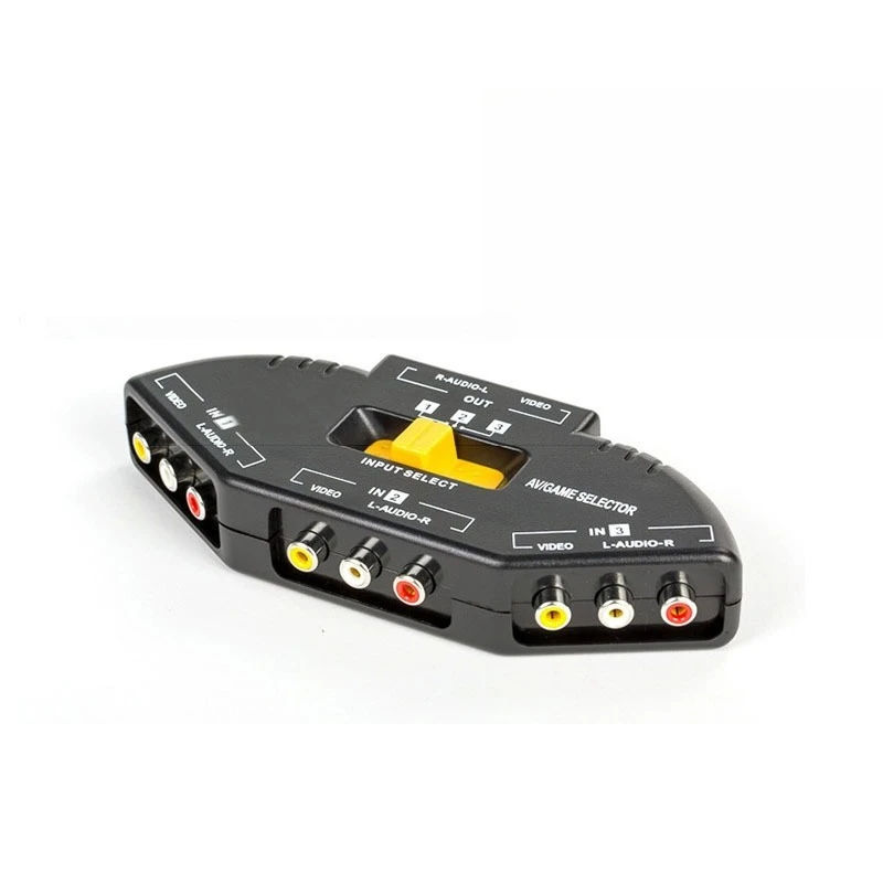 For AV Cable TV Lotus Switcher  Distribution Cable RCA3 in 1 Out Set-top Box DVD Converter